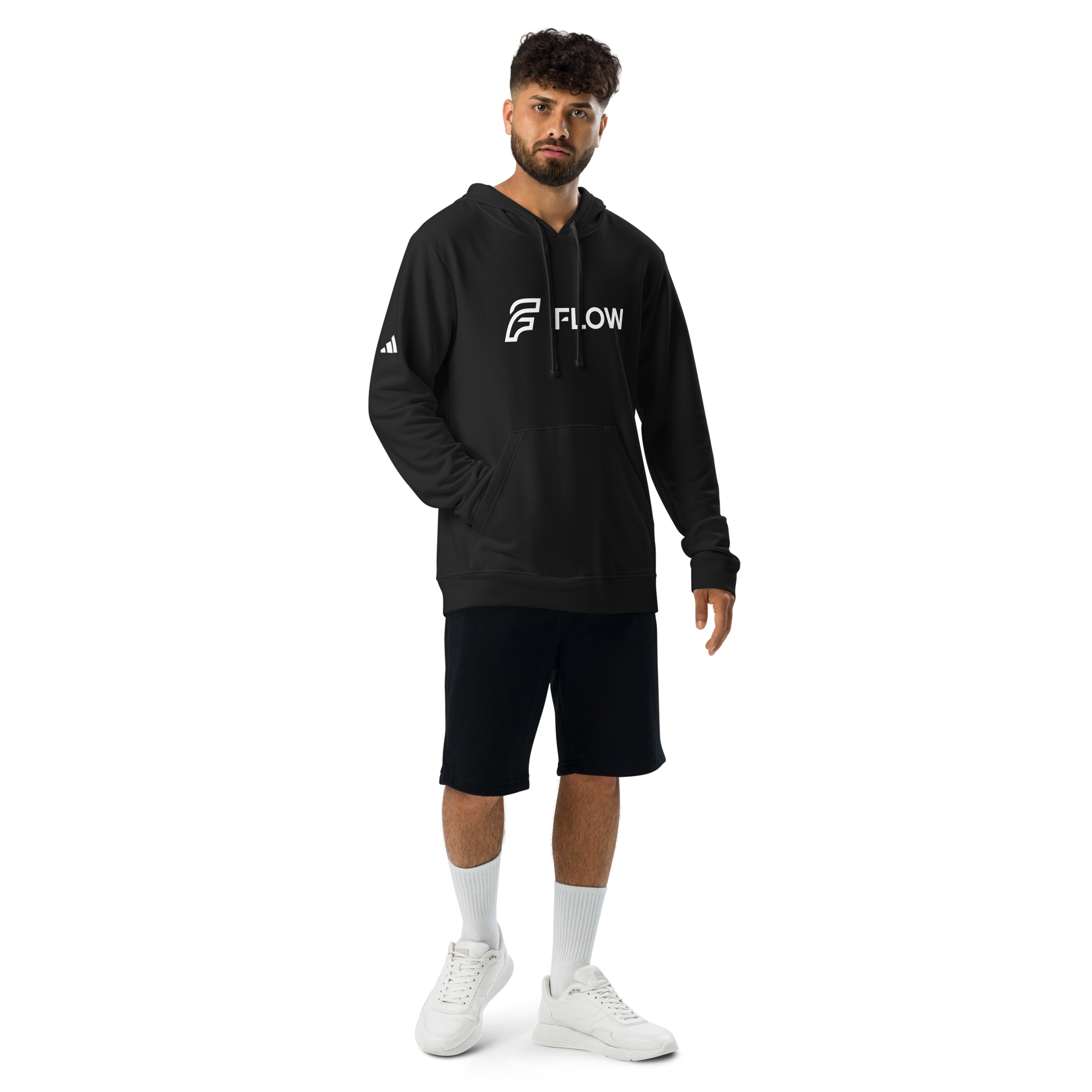 FLOW X ADIDAS RELAXED FIT HOODIE » BLACK HIGH CONTRAST