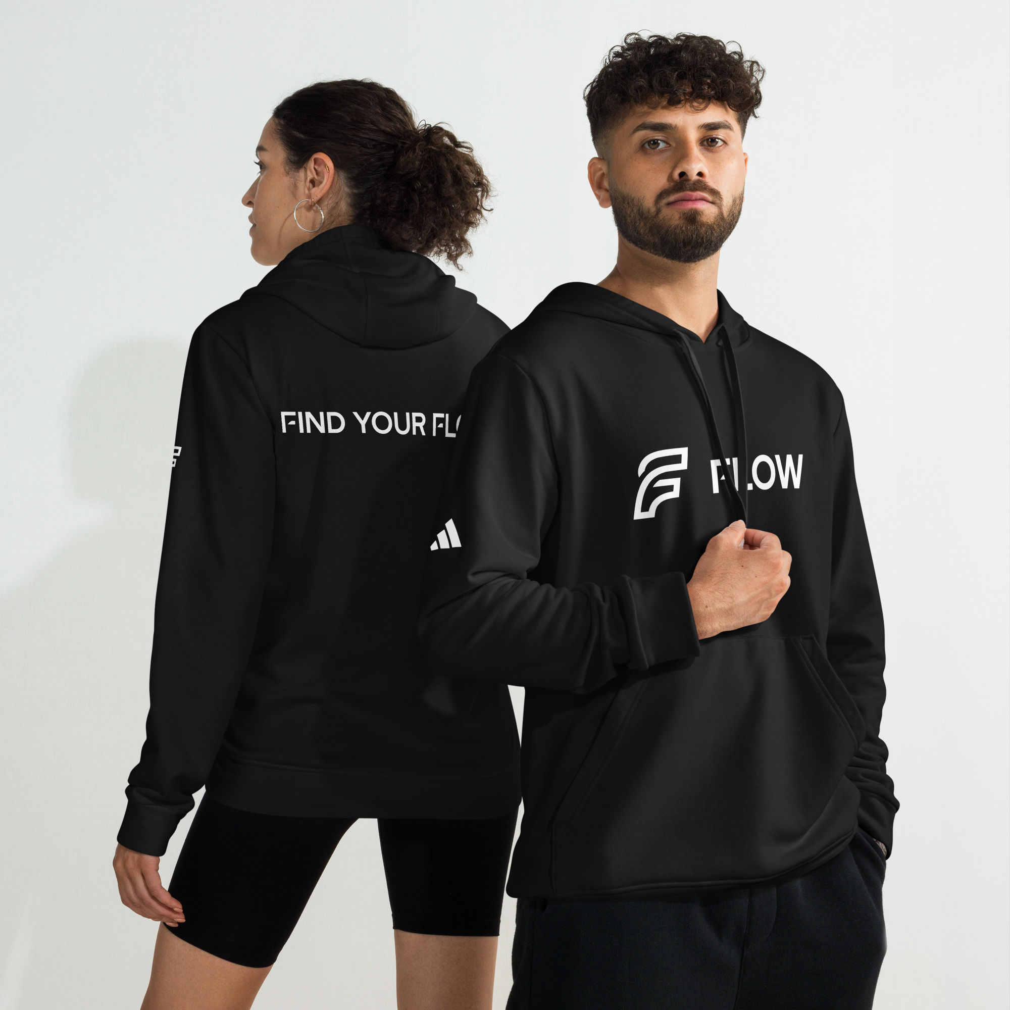 FLOW X ADIDAS RELAXED FIT HOODIE » BLACK HIGH CONTRAST
