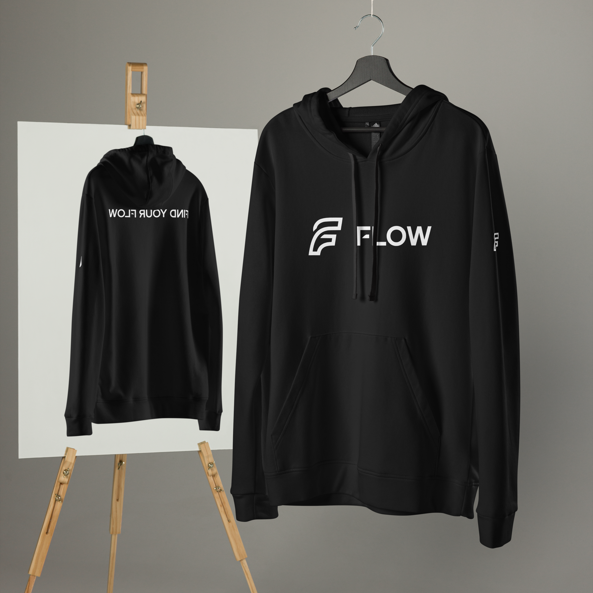 FLOW X ADIDAS RELAXED FIT HOODIE » BLACK HIGH CONTRAST