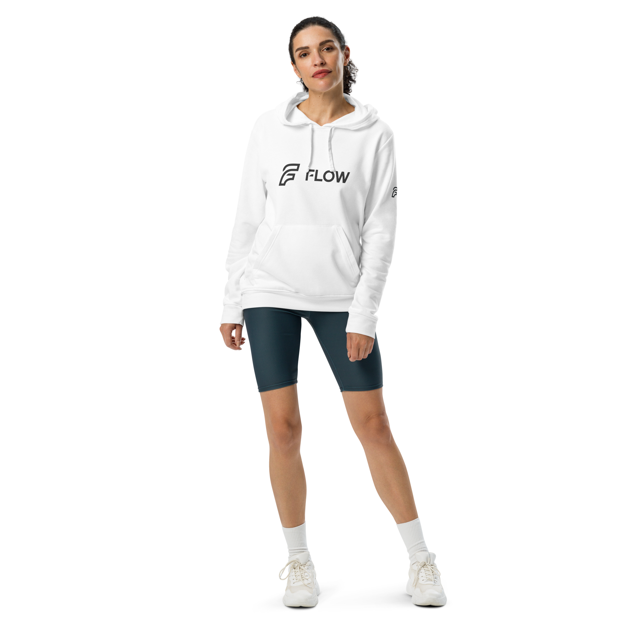 FLOW X ADIDAS RELAXED FIT HOODIE » WHITE HIGH CONTRAST