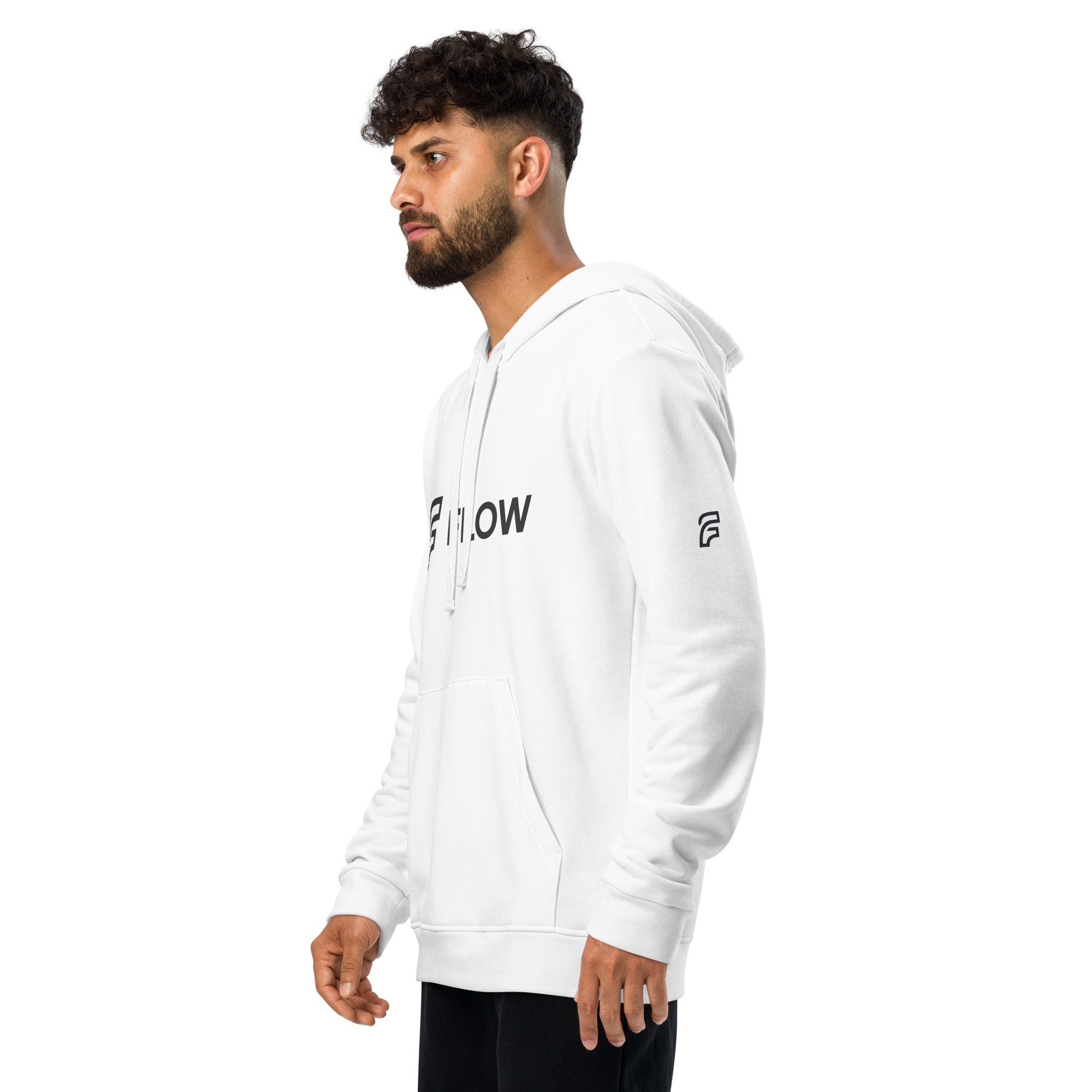 FLOW X ADIDAS RELAXED FIT HOODIE » WHITE HIGH CONTRAST