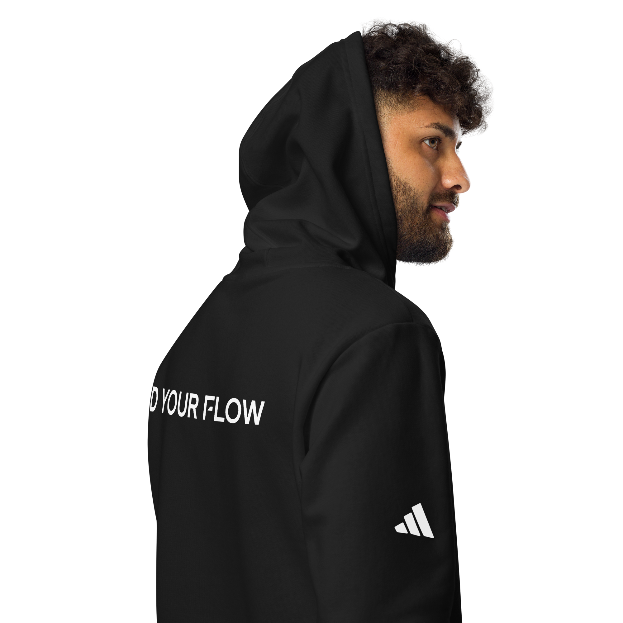 FLOW X ADIDAS RELAXED FIT HOODIE | BLACK HIGH CONTRAST