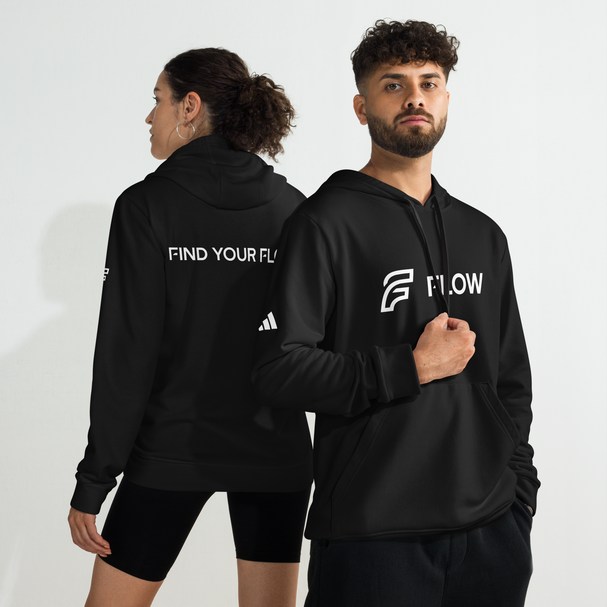 FLOW X ADIDAS RELAXED FIT HOODIE | BLACK HIGH CONTRAST