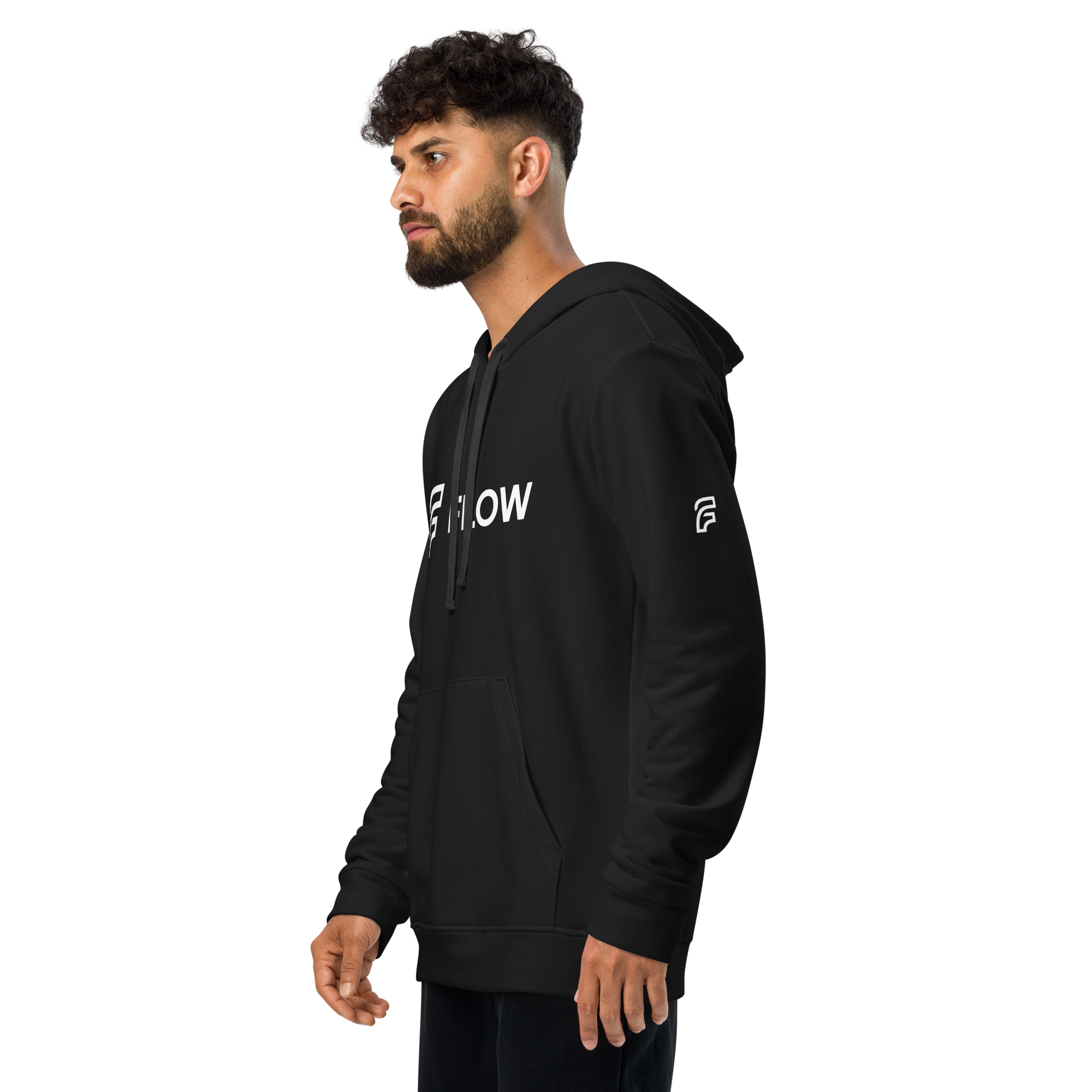 FLOW X ADIDAS RELAXED FIT HOODIE | BLACK HIGH CONTRAST