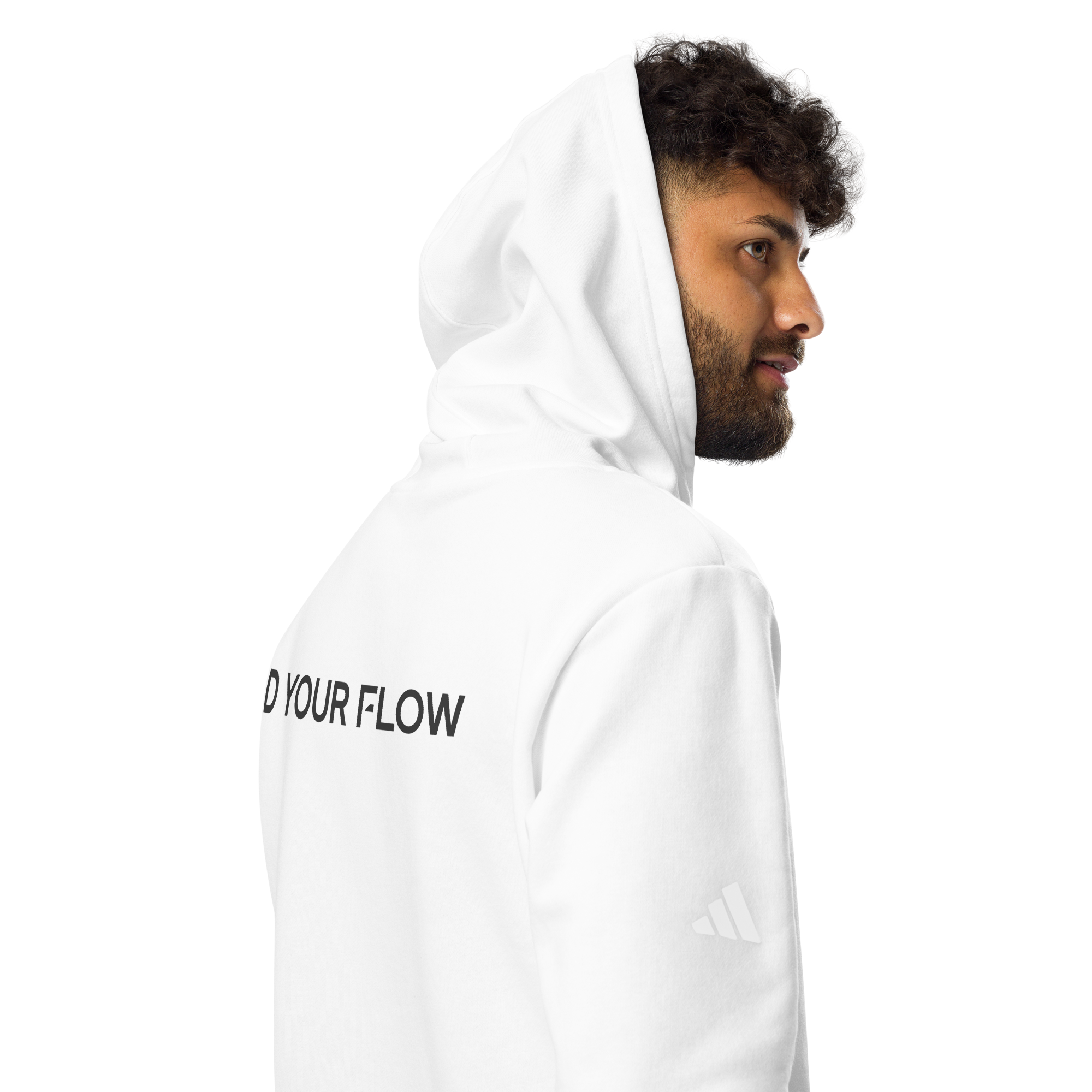 FLOW X ADIDAS RELAXED FIT HOODIE | WHITE HIGH CONTRAST