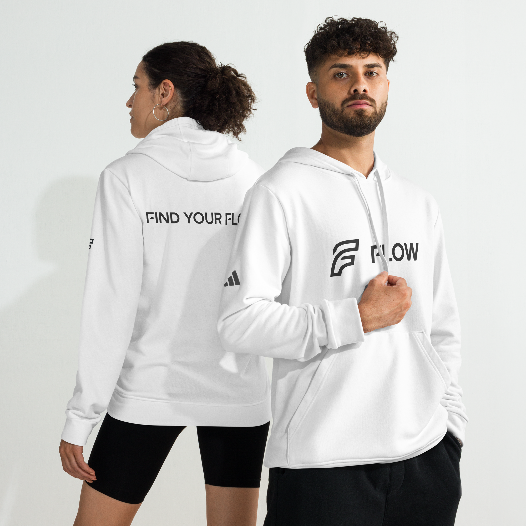 FLOW X ADIDAS RELAXED FIT HOODIE | WHITE HIGH CONTRAST