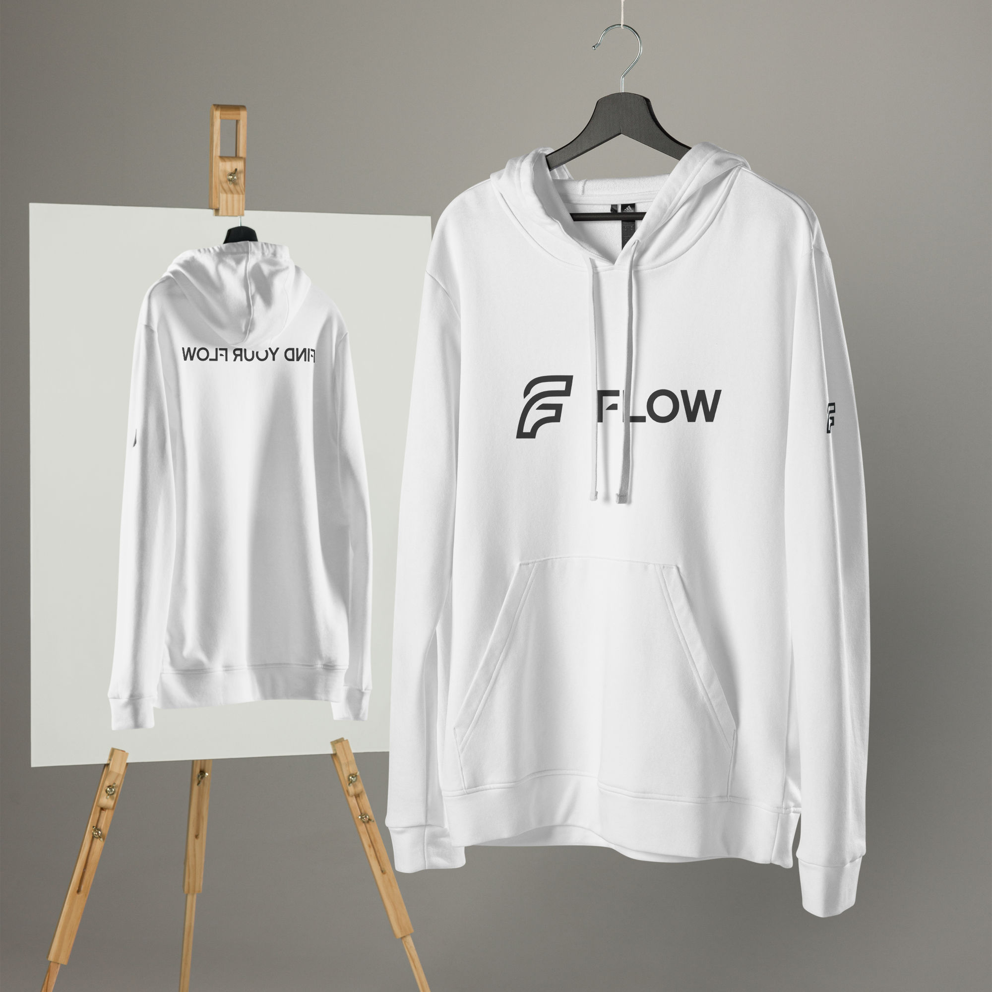 FLOW X ADIDAS RELAXED FIT HOODIE | WHITE HIGH CONTRAST