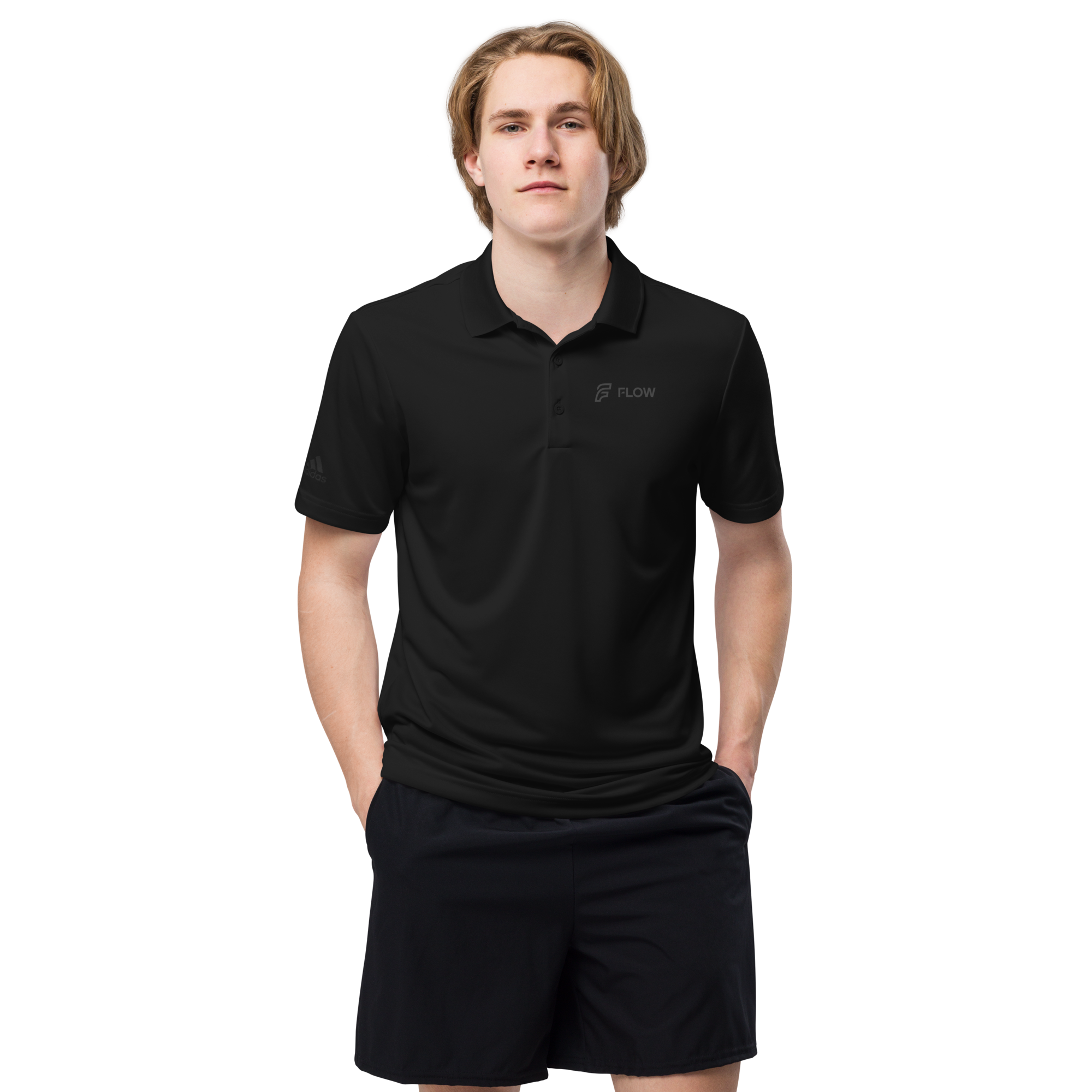 FLOW X ADIDAS TECH POLO | BLACK STEALTH