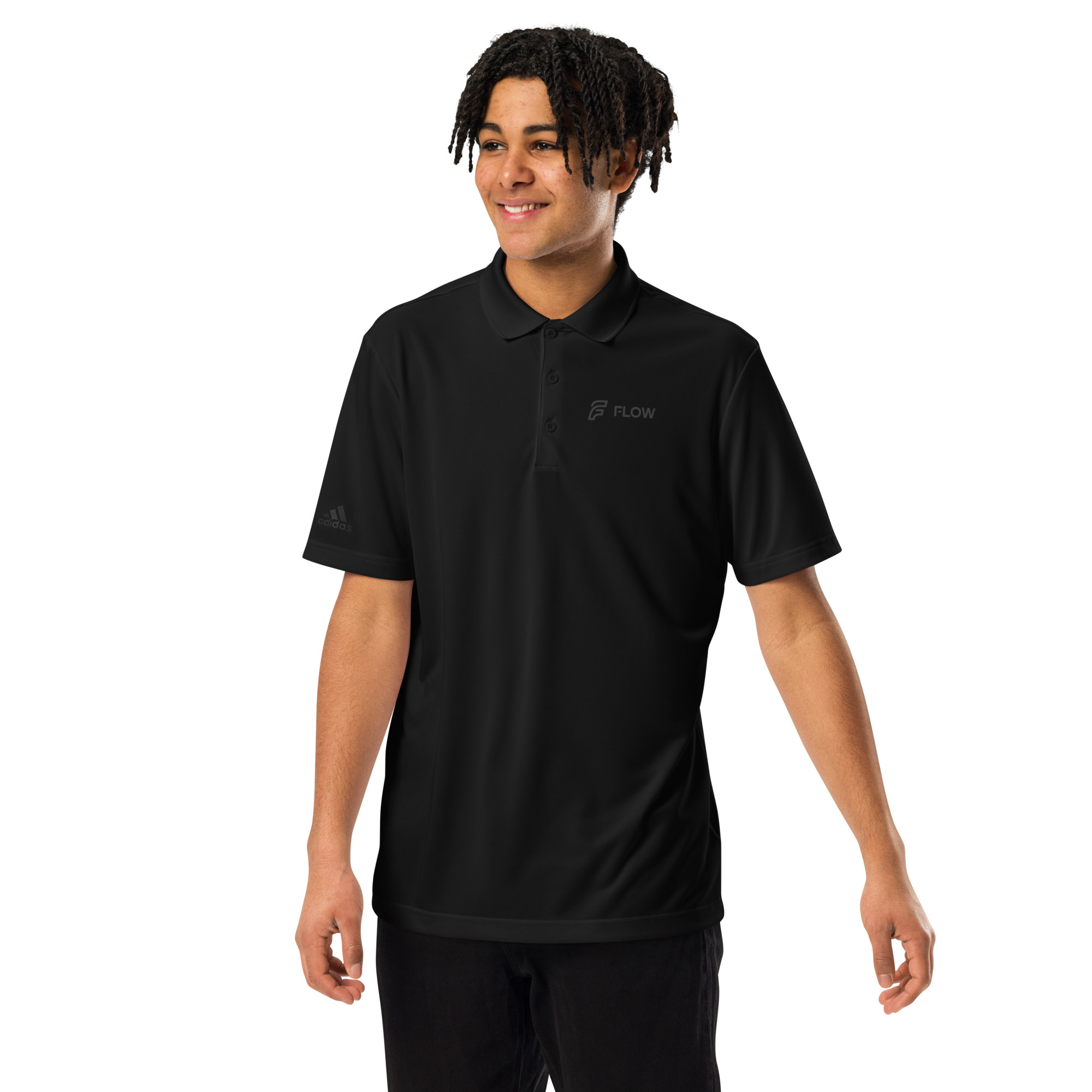 FLOW X ADIDAS TECH POLO | BLACK STEALTH