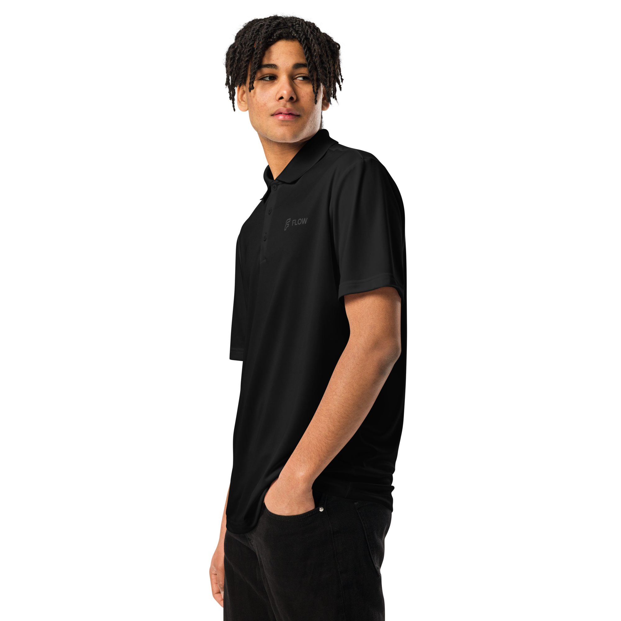 FLOW X ADIDAS TECH POLO | BLACK STEALTH