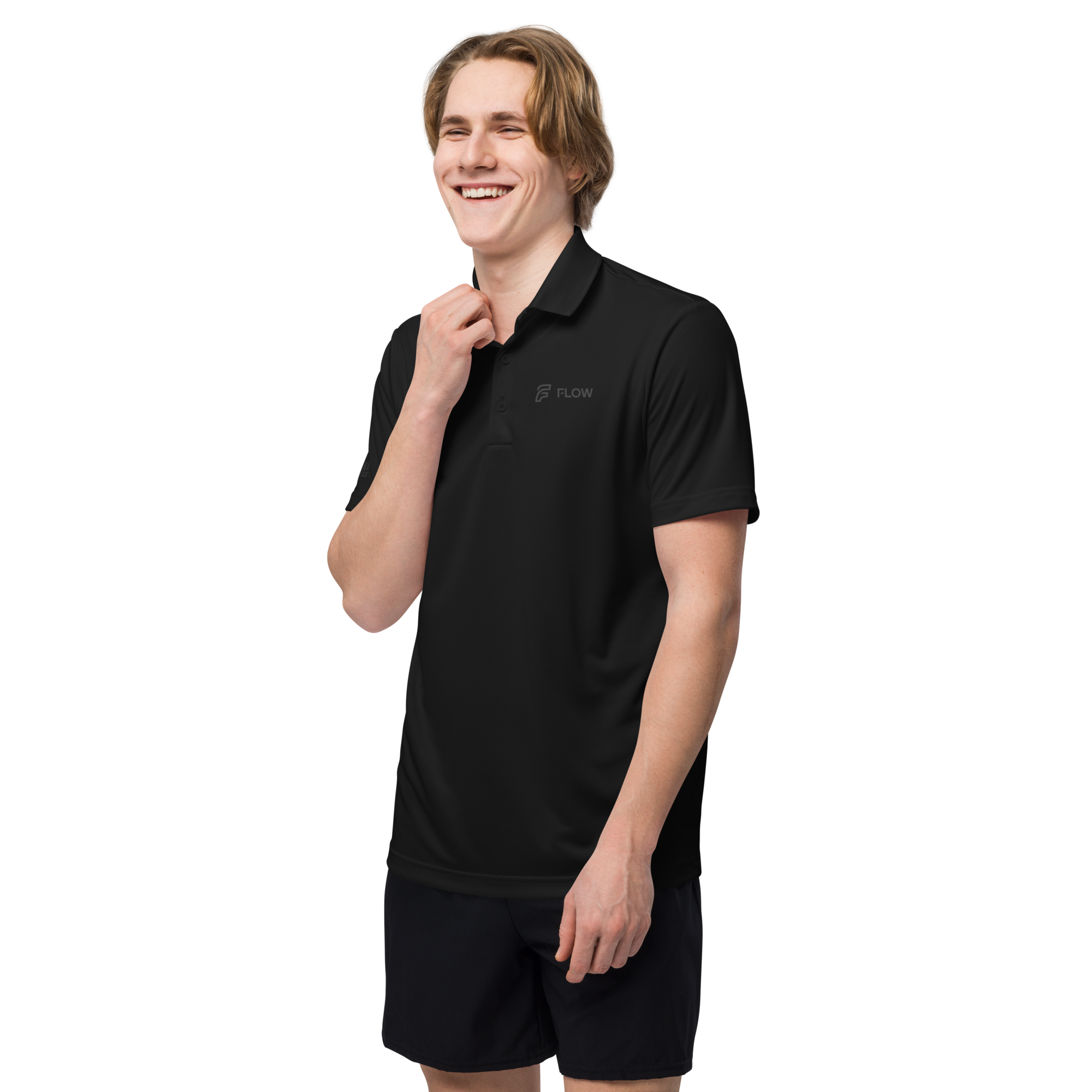 FLOW X ADIDAS TECH POLO | BLACK STEALTH