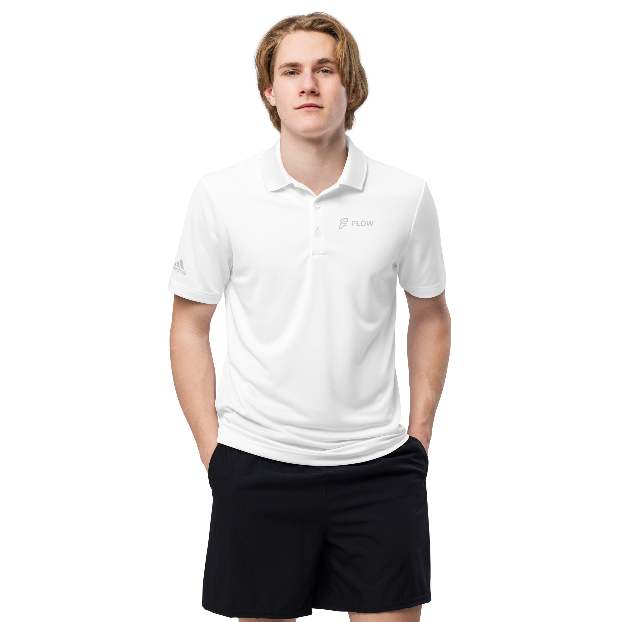 FLOW X ADIDAS TECH POLO | WHITE STEALTH