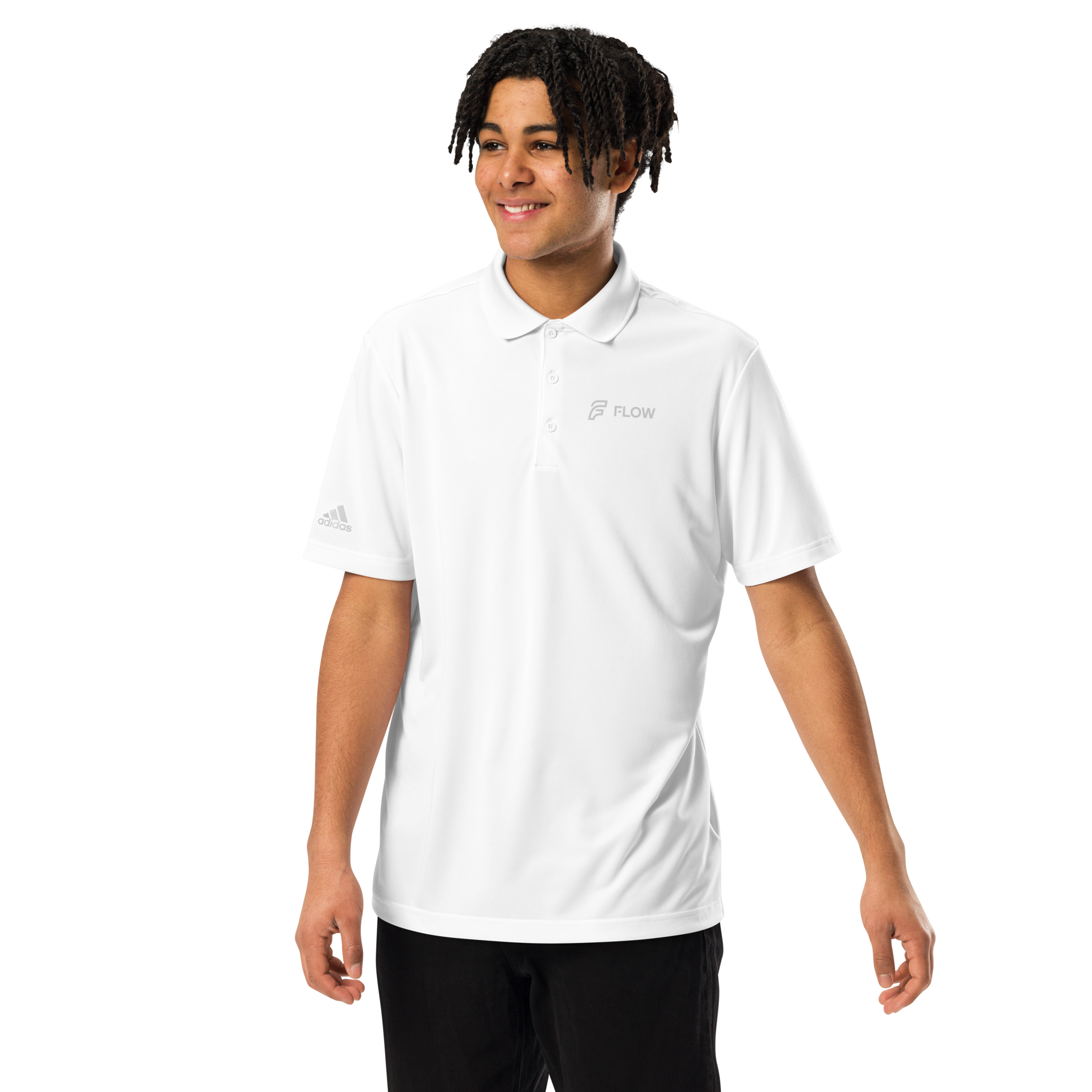 FLOW X ADIDAS TECH POLO | WHITE STEALTH