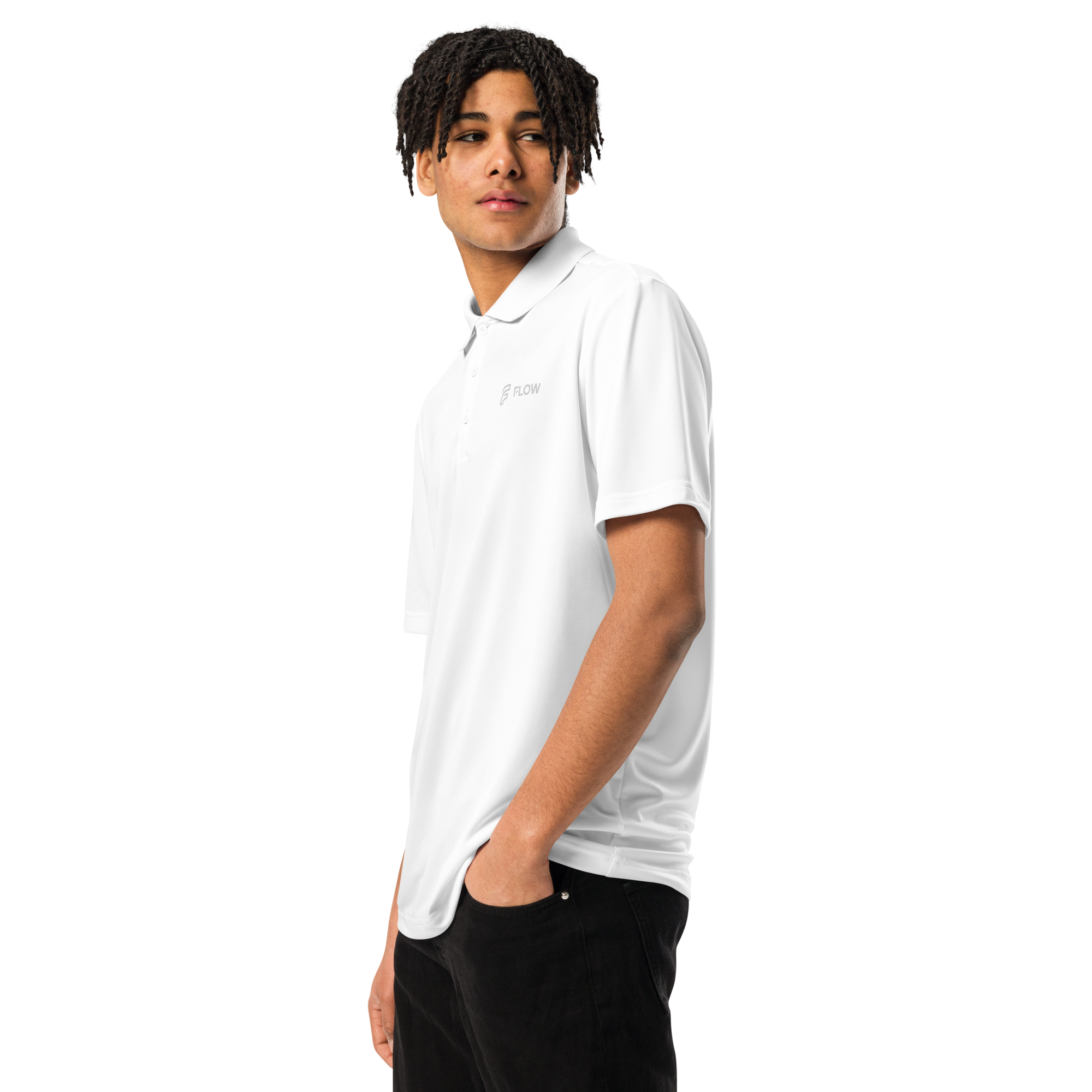 FLOW X ADIDAS TECH POLO | WHITE STEALTH