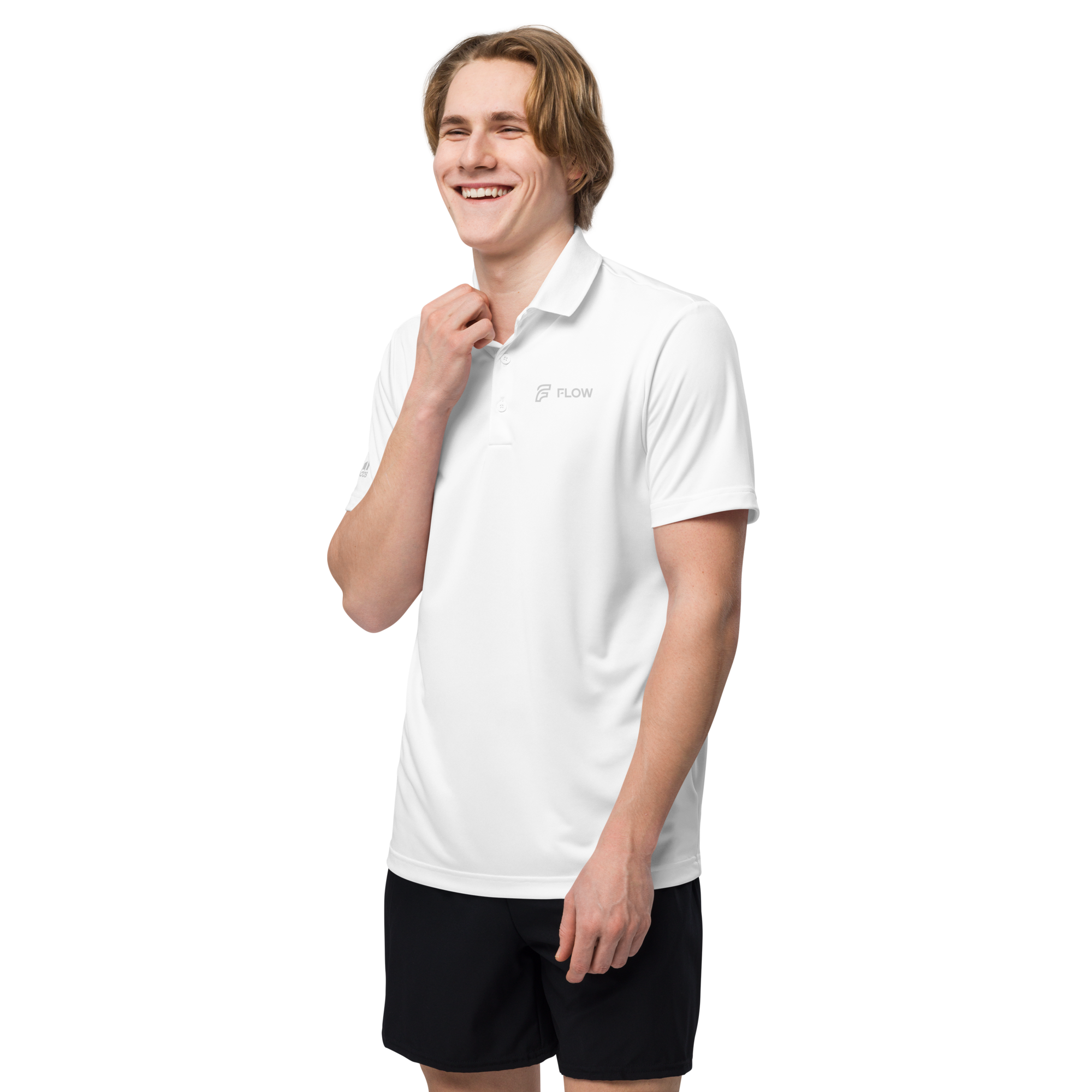 FLOW X ADIDAS TECH POLO | WHITE STEALTH